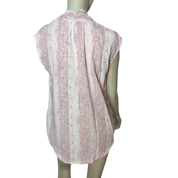 Current Air brand Mauve Sleeveless Tie Bow Snakeskin design Top - Picture 6 of 11